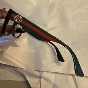 Gucci Green and Red Striped Sunglasses